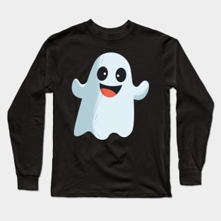 funny cute happy ghost - Halloween costume Long Sleeve T-Shirt